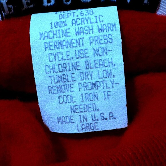 Vtg Y2K Brushed Fun Fur Cat Sweatshirt Dress Long Sleeve Crew Neck Red/Plaid  L - Picture 6 of 6